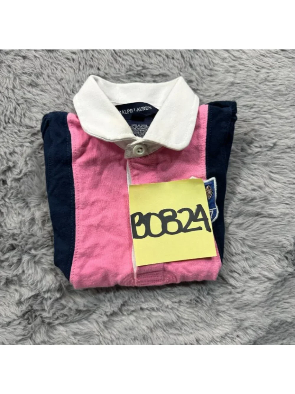 Ralph Lauren Dress Girls 6M Pink Cotton Colorblock Shirt Polo Collared Casual